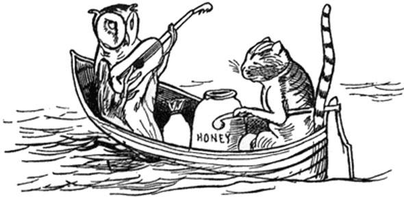 Owl and the Pussy-Cat illustration by Edward Lear, Credit: The Owl and the Pussy-Cat