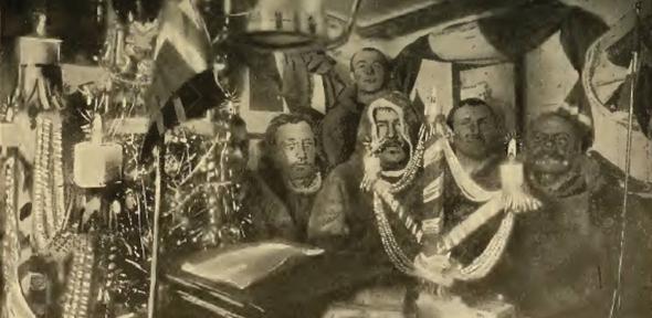 Xmas eve on Gjoa, 1903, taken from Roald Amundsen's book The North West Passage, vol.1