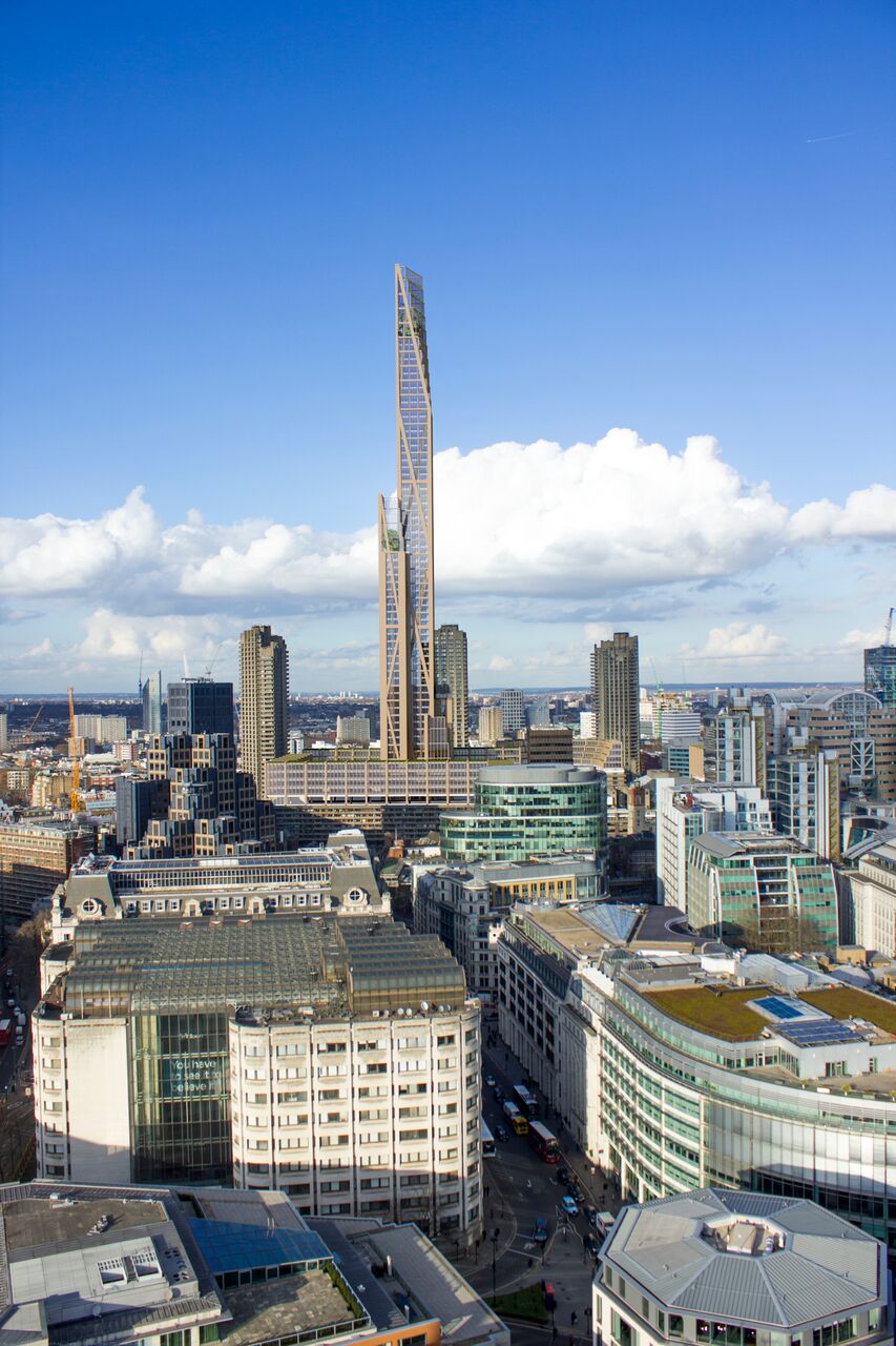 Timber skyscraper 80 floors high called The Toothpick proposed for
