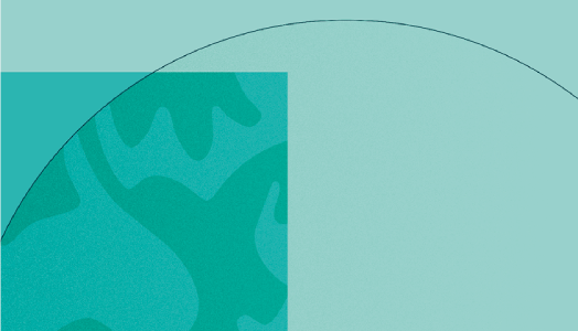Abstract artwork in shades of University Blue, using elements from the University of Cambridge shield.