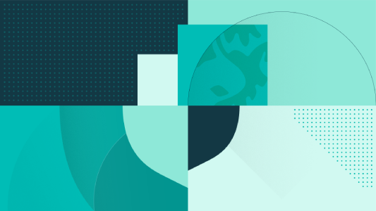 Abstract artwork patterns using elements of the University of Cambridge shield in gradients of the University Blue colour.