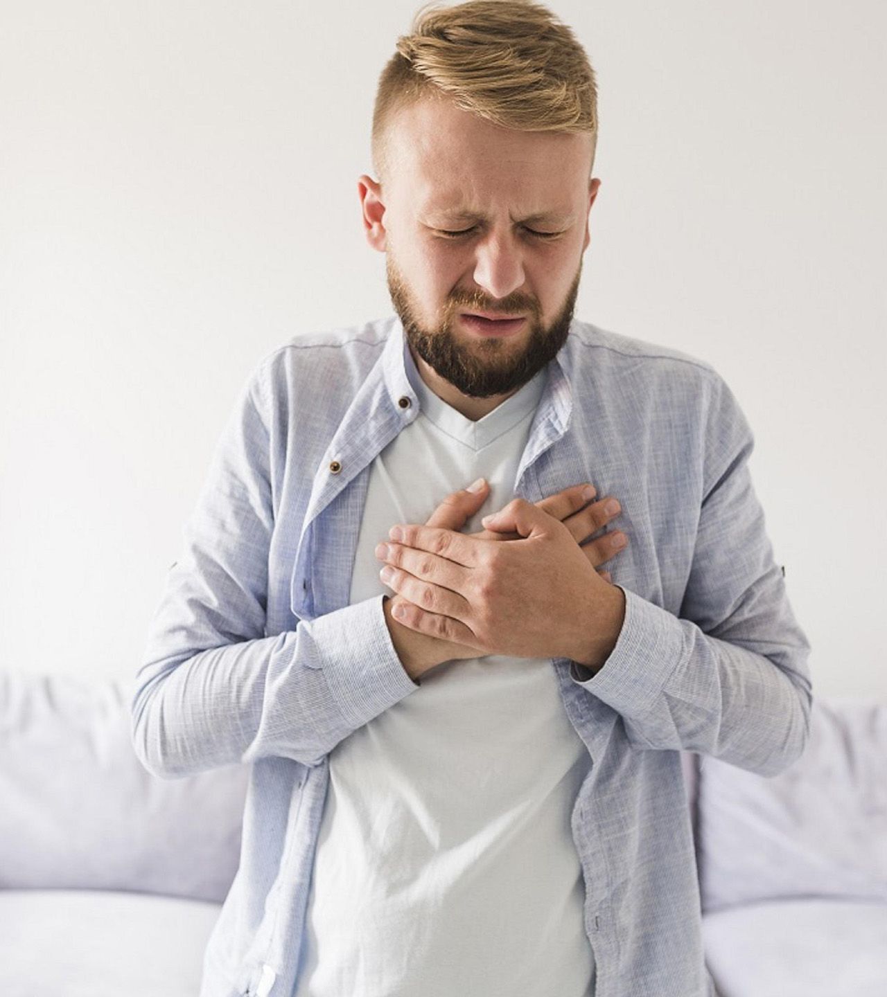 Man with heartburn