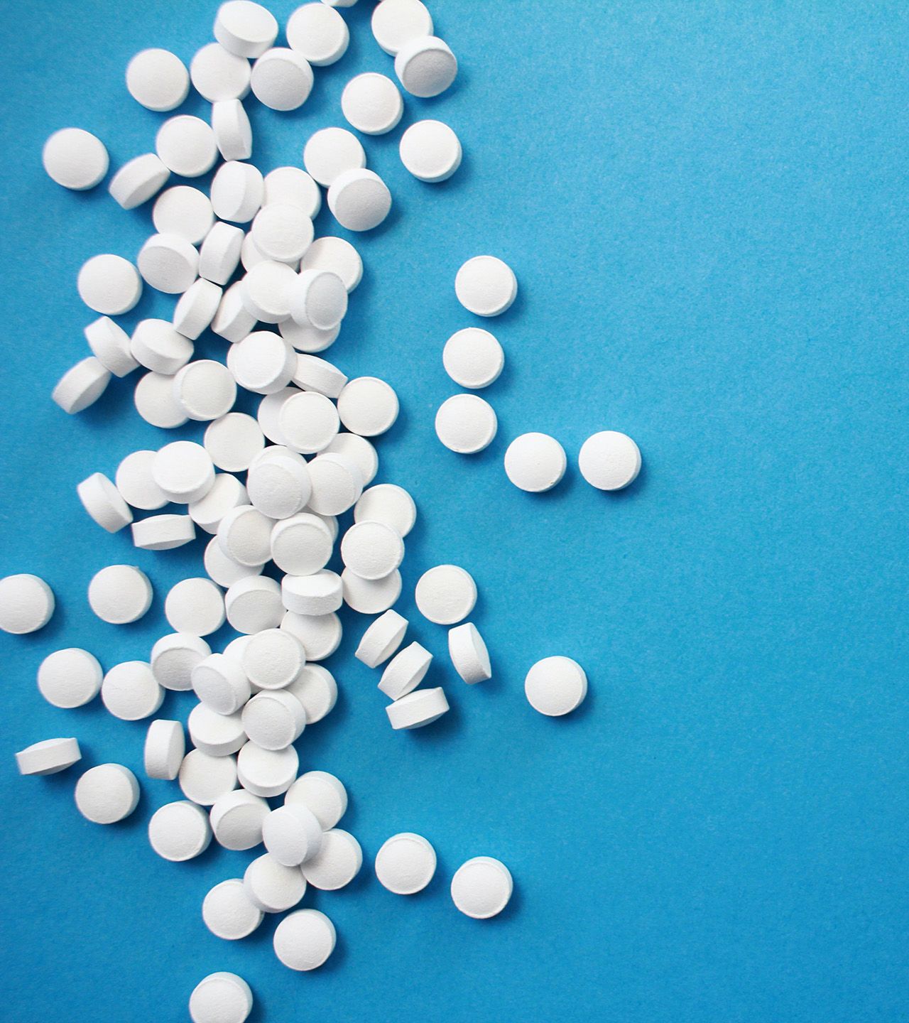 Pills on a blue background