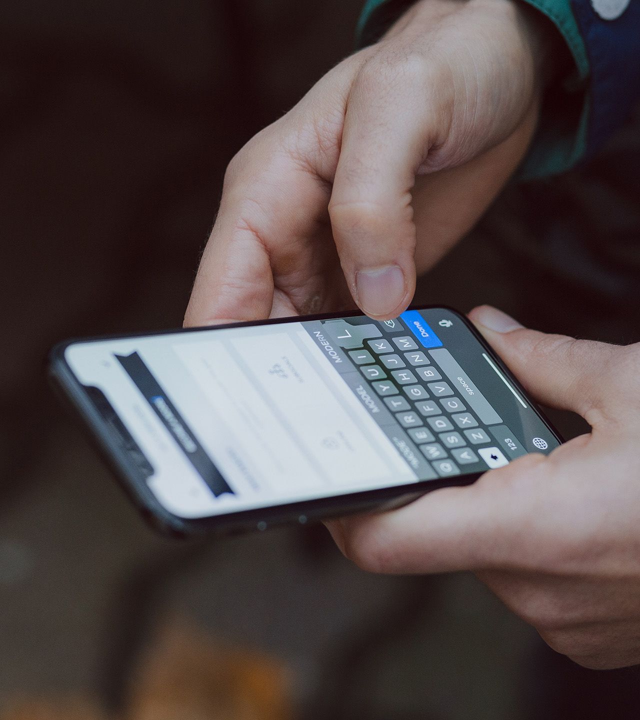 Typing on a phone