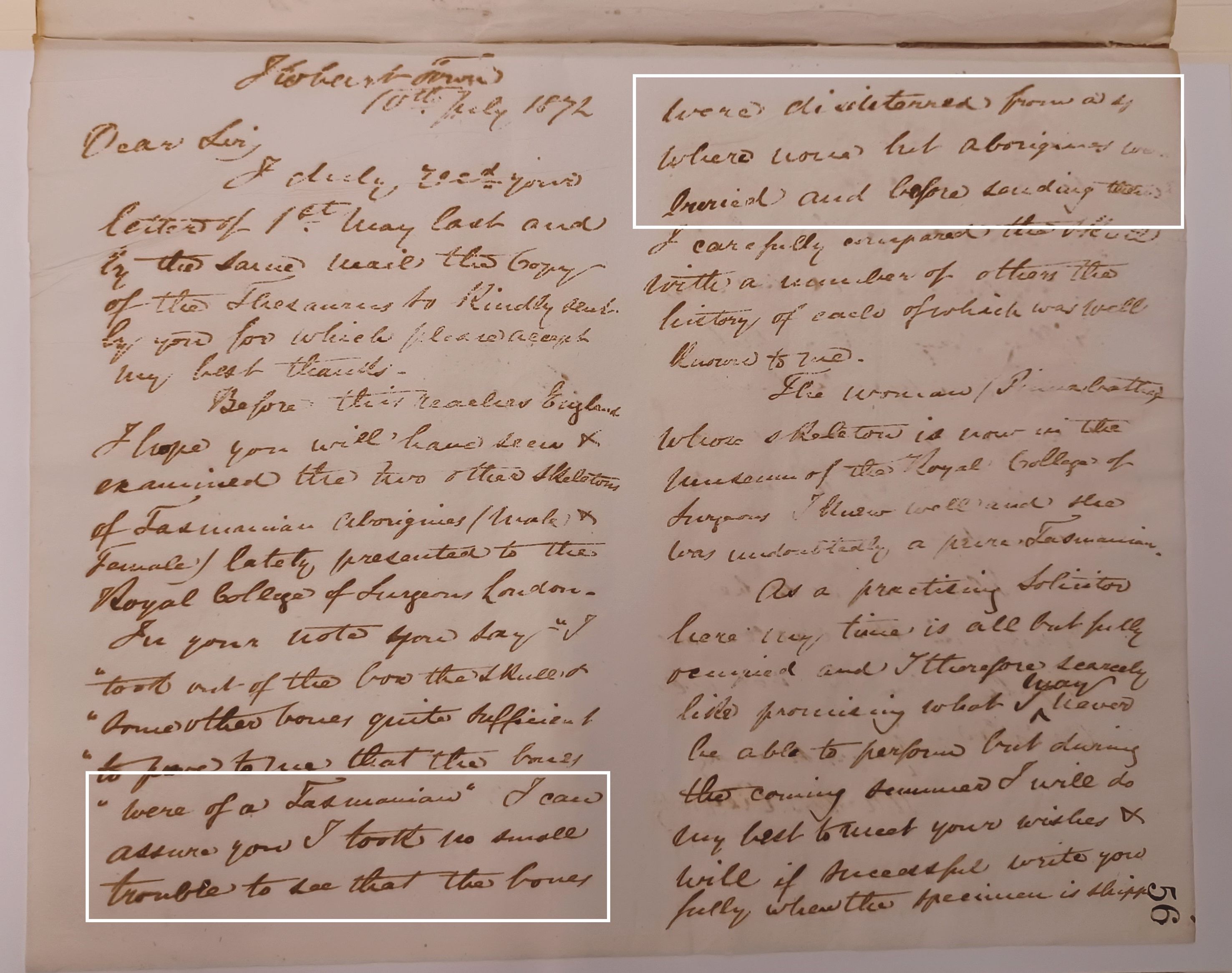 Letter from Allport to Joseph Barnard Davis.
