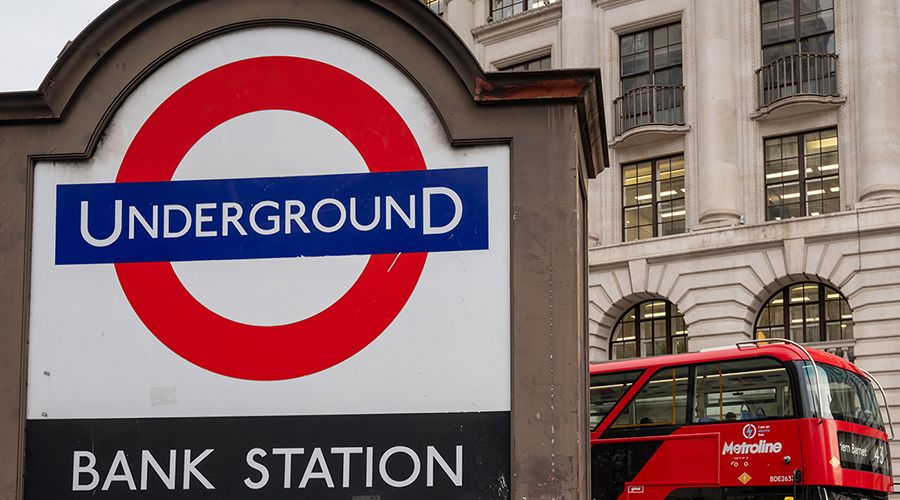 Sign for Bank underground station