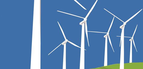 Illustration of windmills