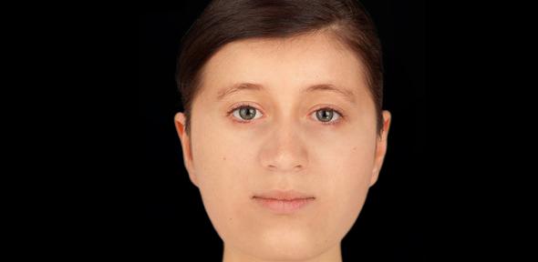 Facial reconstruction of the Trumpington Cross burial woman by Hew Morrison