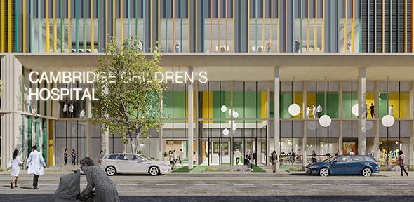 Artist's impression of the entrance to the future Cambridge Children’s Hospital