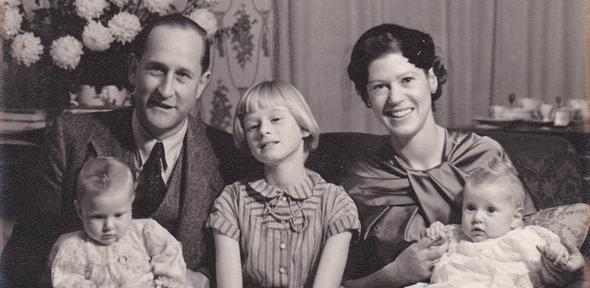Diana Carnegie with her husband James and her children Charlotte, Sue and Sophie