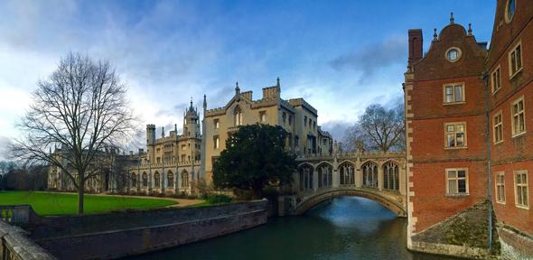 St John's College from the Kitchen Bridge. Photographer: Silas Hope.