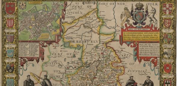 John Speed's proof map of Cambridgeshire
