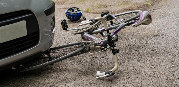 Bike Under Car During Road Traffic Accident