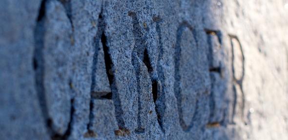 Georgia Guidestones - Cancer (cropped and edited)