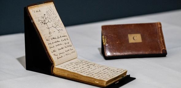 Two of Charles Darwin’s pocket notebooks in Cambridge University Library, Credit: Cambridge University Library Two of Charles Darwin’s pocket notebooks. Cambridge University Library