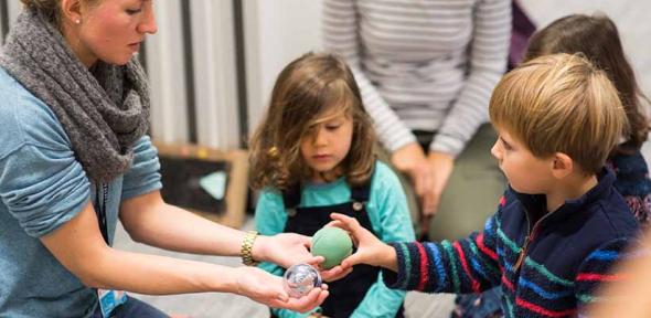 Researchers and children at the PEDAL Centre during the Cambridge Festival