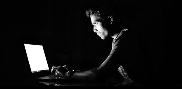 Man using internet