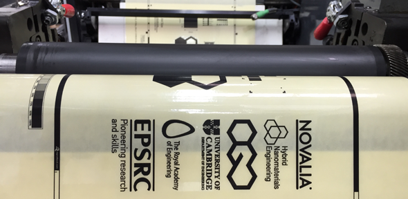 Roll-to-roll printing of graphene ink