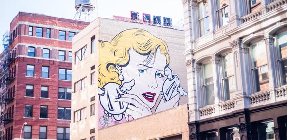 Mural in the SoHo district of New York, one of the US cities featured in the study.