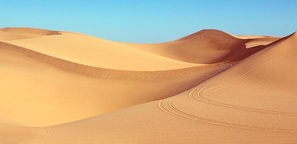 Desert under blue sky