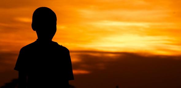 Boy at sunset
