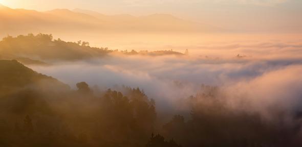 misty mountain scene