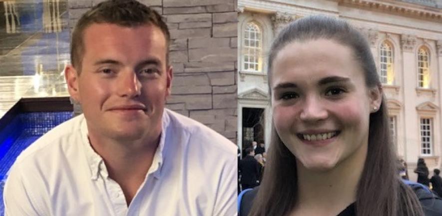 Jack Merritt, left, and Saskia Jones, right