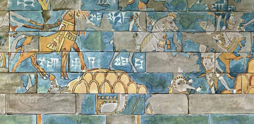 Panel of glazed bricks from the capital city of Assur, showing the Assyrian king Tiglath-Pileser (1114-1076 BC)