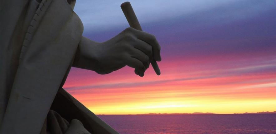 Writing, Sunset, Italy.