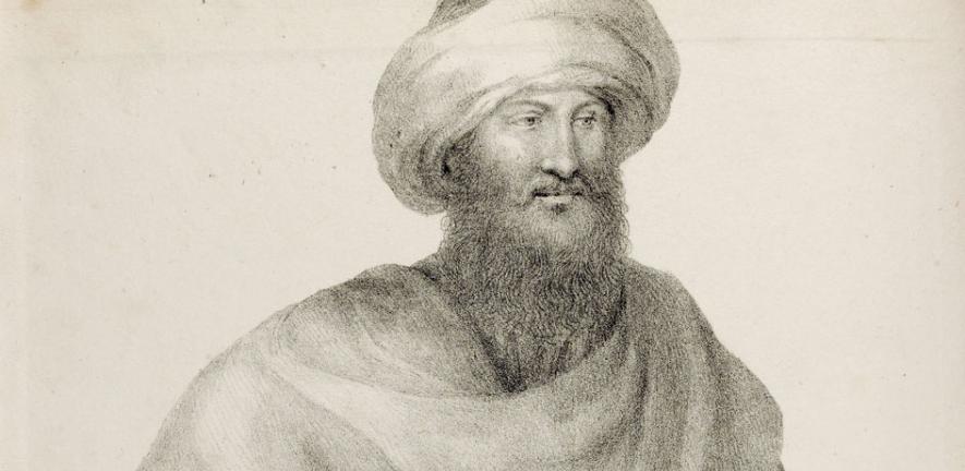 A portrait of John Lewis Burckhardt from his ‘Travels in Syria and the Holy Land’.