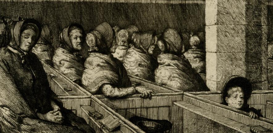 Workhouse Women in St. Giles's Church by Charles Holroyd (1880-84). ©Trustees of the British Museum