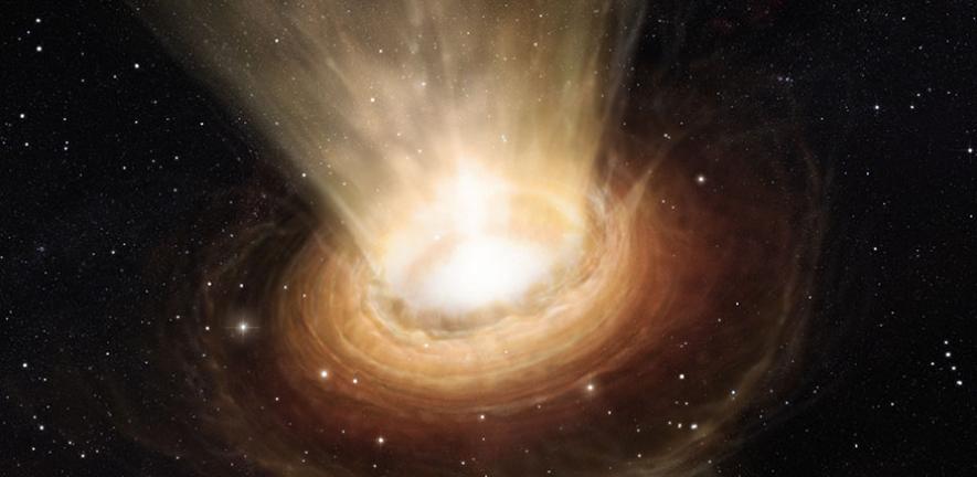 Artist's impression of the surroundings of the supermassive black hole in NGC 3783