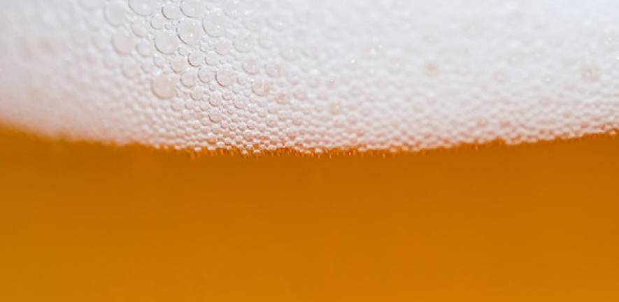 Beer foam bubbles