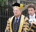 Lord Sainsbury of Turville in ceremonial outfit.
