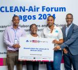 Dr Okello (far right) and colleagues at the Clean Air Forum 2024 in Lagos.