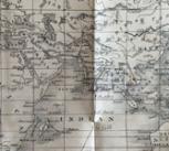 Mid-19th-century map with a line linking Britain to India