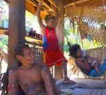 Agta family relaxing in the late afternoon