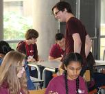 PhD student James Munro with HE Getaway students
