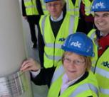 Front Group l – r Francis Shiner, Managing Director, SDC Builders Ltd; Professor Sir Richard Friend, Cavendish Professor of Physics; Professor Lynn Gladden, Pro-Vice-Chancellor for Research; and Professor Andy Parker, Head of the Department of Physics
