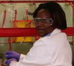 Dr Sabina Wachira, a THRiVE postdoctoral fellow from icipe in Kenya, who visited her Cambridge mentor (Dr David Spring of the Department of Chemistry)'s lab in 2012