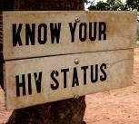 Know your HIV status sign in Simonga village, Zambia.