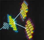 Pentacene molecules convert a single photon into two molecular excitations via the quantum mechanics of singlet fission
