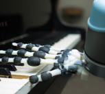 Robot hand playing the piano