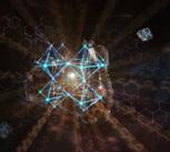 Artistic impression of the perovskite-polymer heterostructure used in LEDs