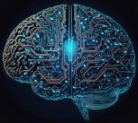 Graphic representing an artificially intelligent brain