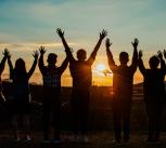 Friends at sunrise