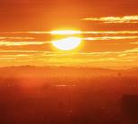 Morning sun over Los Angeles, USA.