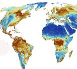 Map showing global areas of importance for terrestrial biodiversity, carbon and water