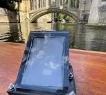 Device for making solar fuels on the River Cam near the Bridge of Sighs