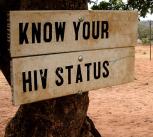Know your HIV status sign in Africa